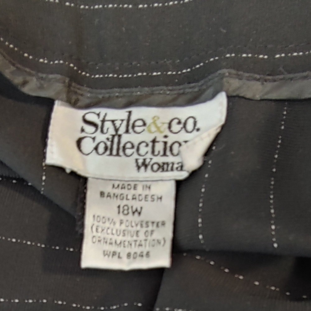Black Pin Striped Slacks - Picture 3 of 5